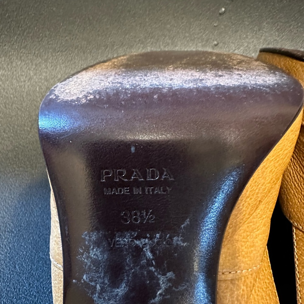 Women’s Prada Camel Open Toe Shoes - Picture 3 of 4